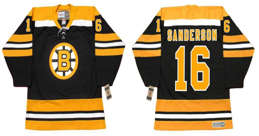 2019 Men Boston Bruins #16 Sanderson Black CCM NHL jerseys